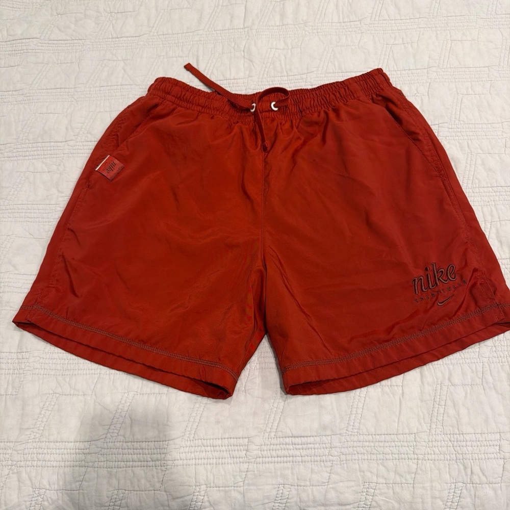 Nike Red/orange Club Woven Flow Athletic Shorts